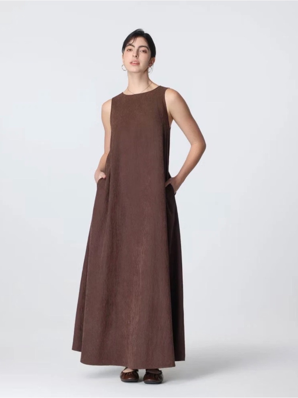 a new day Sleeveless Chocolate Brown Maxi Dress